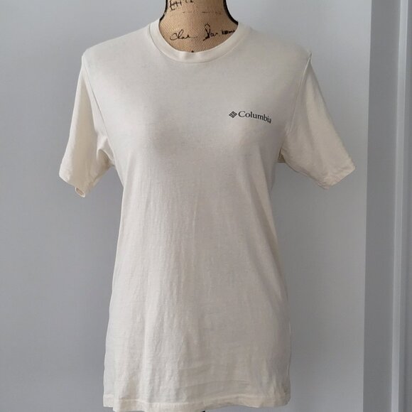 Ladies Columbia Cream Colored T-shirt Small - Picture 1 of 10